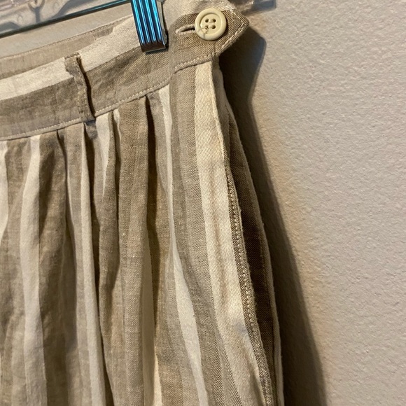 Cristina’s Women’s Linen Blend Striped Pants Sz 15/16 Vintage, side button - Picture 3 of 6